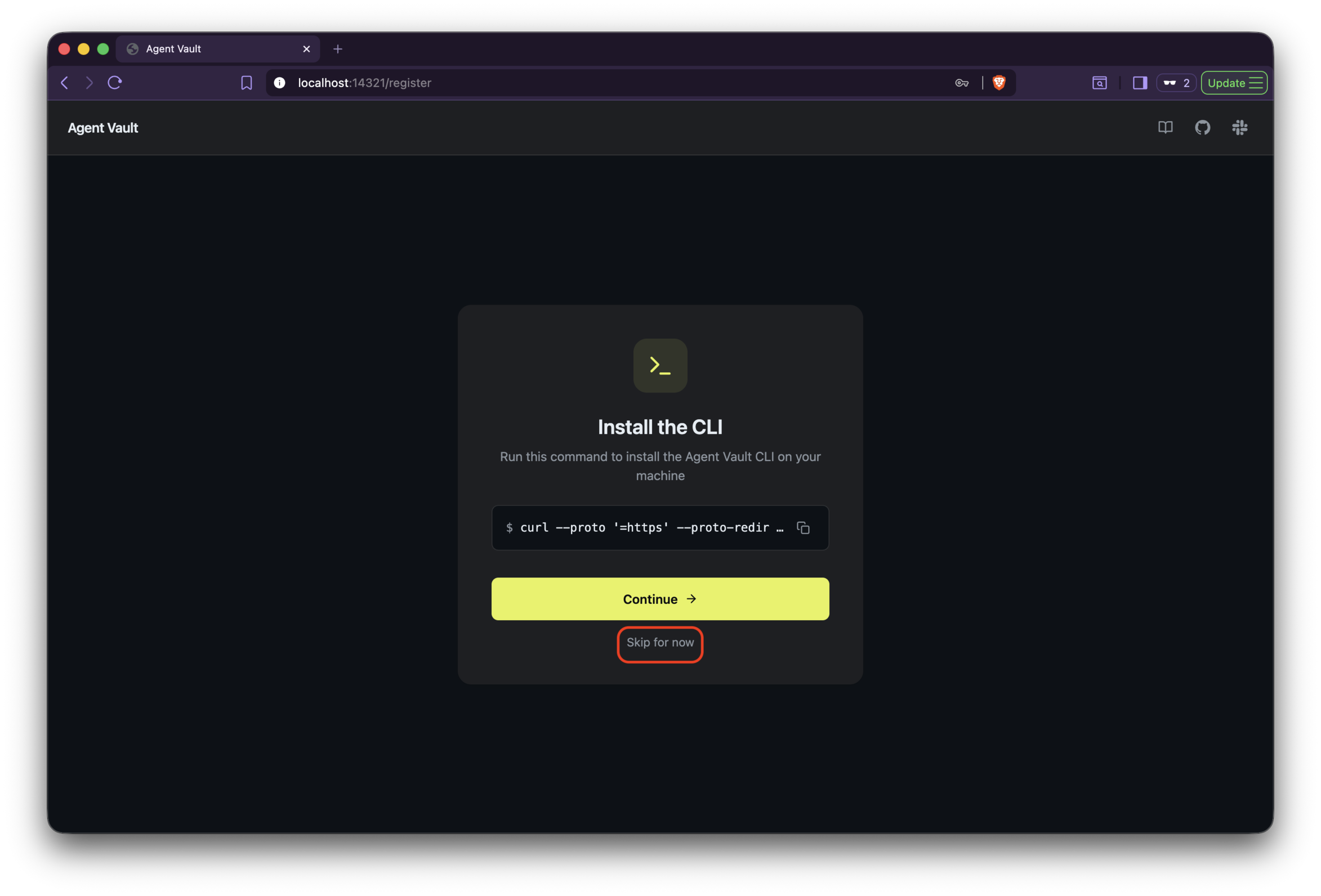 Agent Vault - Install the CLI